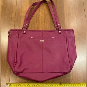 Jewell Thirty-One Townsfair Reversible Tote - Fuscia/Silver